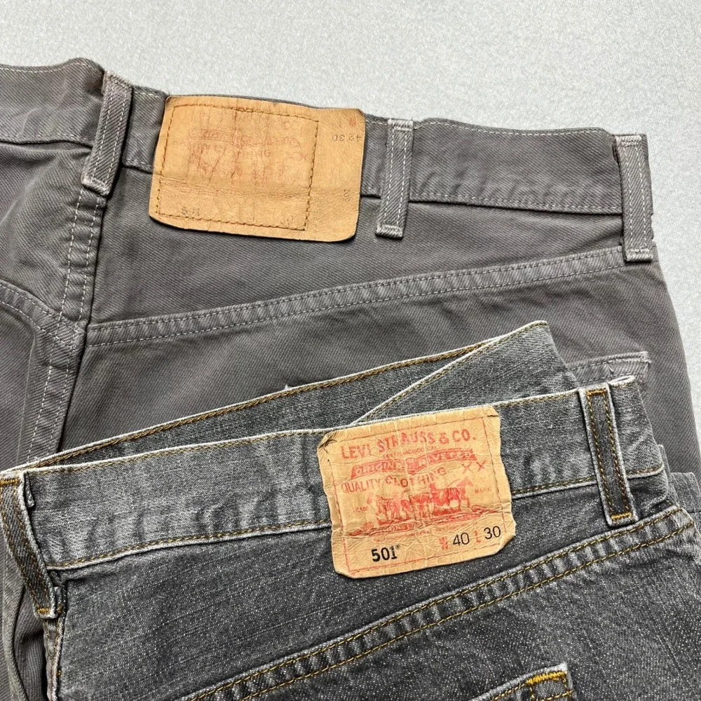 Vintage Levis 501 xx lot Gray Denim Jeans Made in USA 40x30( fit 40x26)Faded 90s